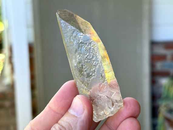 Golden Healer Starbrary Quartz with Time Link, 88g, Water Clear Quartz with Extraterrestrial Glyphs, Corinto, MG, Brazil T686