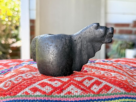 Andean Llama Statue, Offering Prayer Vessel for Abundance, Hand-Carved from Alleged Meteoric Rock, Peru's Sacred Valley