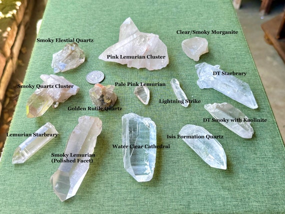 Mixed Brazilian Quartz Discounted Cleanup Lot with Lightning Strike Quartz, Pink and Smoky Lemurian, Elestial, Morganite and More, WS144