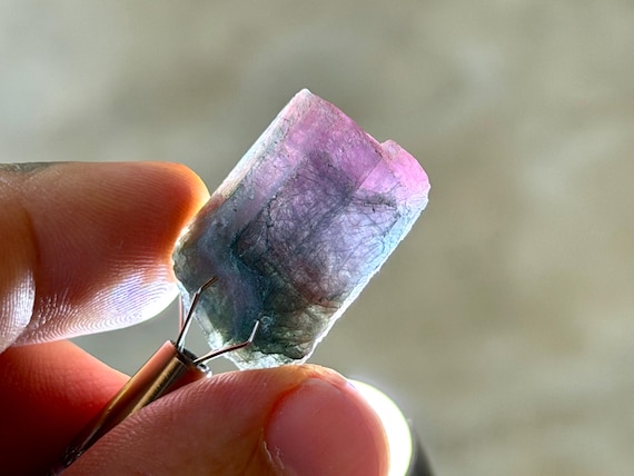 Paraiba Tourmaline, Multicolor Pink, Purple and Blue, 9.9g, Old Stock, Rio Grande Del Norte, Brazil B436