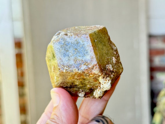 Green Garnet in Natural Dodecahedron Formation, 250g, New Find, Heart Chakra, Manifestation, Prosperity, Abundance, Mali W426
