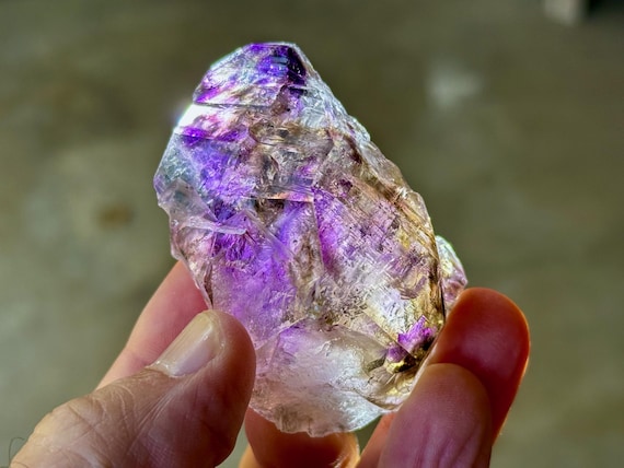 Smoky Elestial Amethyst, 90g, Old Find, Spiritual Protection & Purification, Espírito Santo, Brazil T905