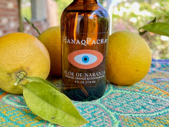 Orange Blossom Water, 4 oz - Organic Flor de Naranja, All Natural Uplifting Shamanic Room Spray, For Face and Body