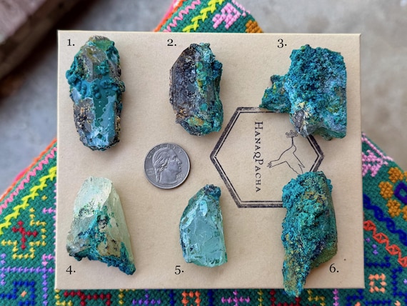 Chrysocolla Quartz, Choose One of Six, Throat & Heart Chakra, Tentadora Mine, Huancavelica, Peru B220