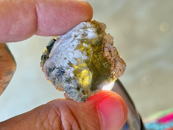 Green Tourmaline with Lepidolite, Aricanga Mine, 36g, São Jose do Safira, Minas Gerais, Brazil A774