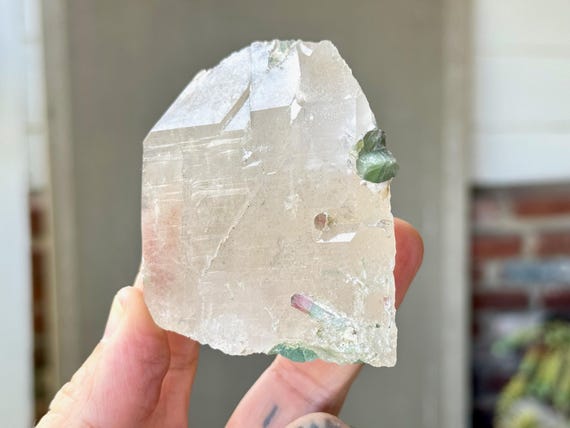 Bicolor Pink and Blue Tourmaline in Quartz, 197g, New Find, Saõ José do Safira, Minas Gerais, Brazil R964