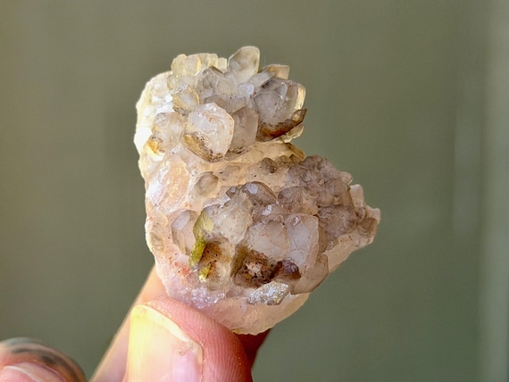 Elestial Smoky Quartz, Canga Rose Quartz Inclusion, 26g, New Find, Taquaral, Brazil B085