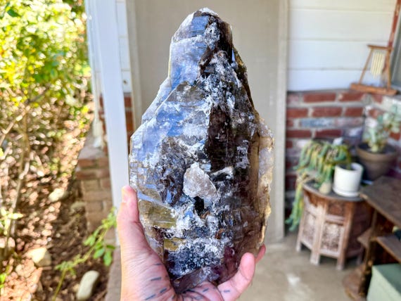 Smoky Elestial Quartz, Fully Terminated, Galactic Key Formation, 3.3 Kilo, Grounding & Protection, Aracuai, Minas Gerais, Brazil V024