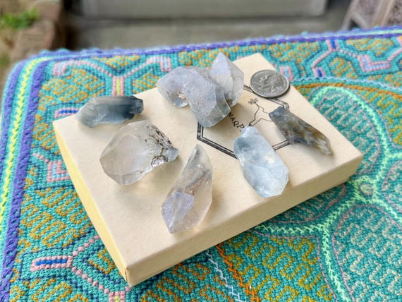 Blue Tara Quartz Lot, 6 Pieces, Crystals for Spiritual Growth & Problem Solving, Itacambira, Minas Gerais, Brazil S135