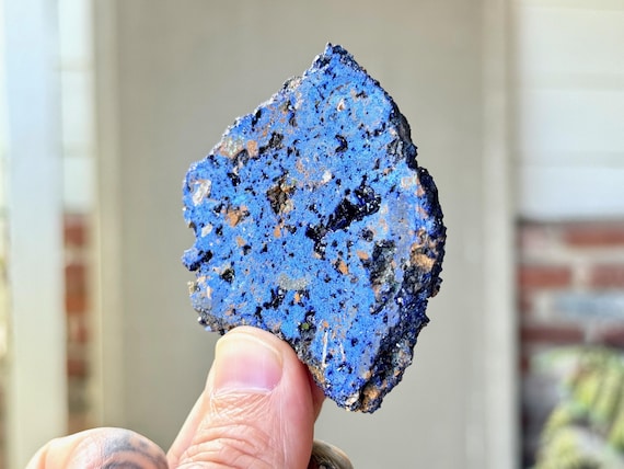 Azurite Crystal Slice, 56g, Natural Vibrant Blue Azurite Cross Section, Third Eye Chakra, Integrated Healing, Morocco R809