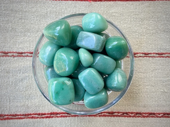 Green Aventurine, Polished Natural Aventurine Tumbles with Vibrant Green Hues, Stone for Connection to Nature and Devic Kingdom