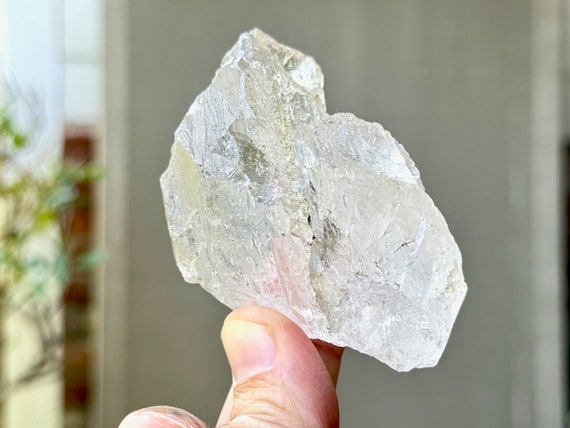 Himalayan Ice Quartz with Etched Textures, 140g, Purest Vibration, High Altitude Quartz for Heart Chakra and Purification, India P938