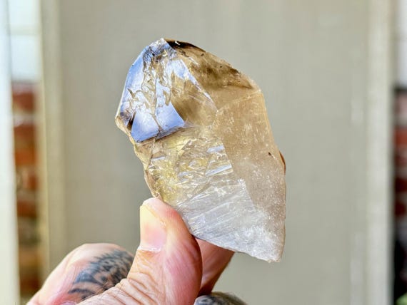 Elestial Smoky Quartz with Black Tourmaline & Feldspar Inclusions, 105g, New Find, Aracuai, Minas Gerais, Brazil R598