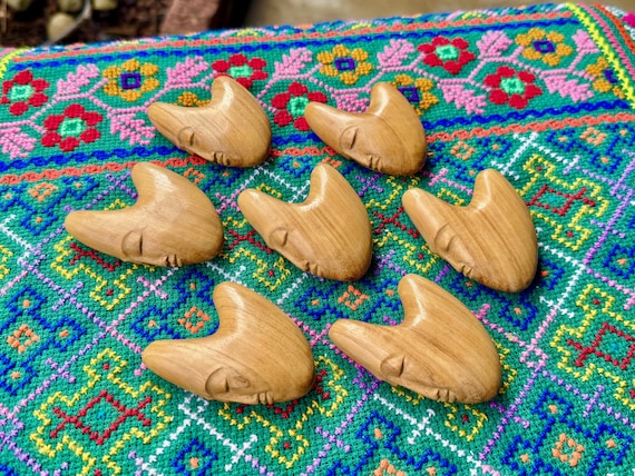 Sleeping Buddha Kuripe, U-Shaped Wooden Shamanic Applicator, Single Block Pocket Travel Kuripe