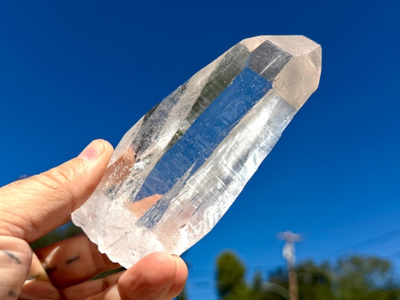 Laser Quartz with Time Link Activation, Water Clear, 405g, Diamantina, Minas Gerais, Brazil V741