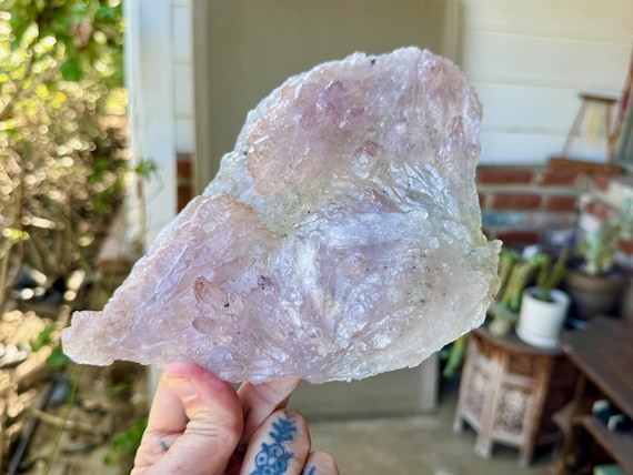 Amethyst Flower Quartz, Plate Formation with Radial Crystalline Growth, 611g, New Find, Rio Grande do Sul, Brazil W759