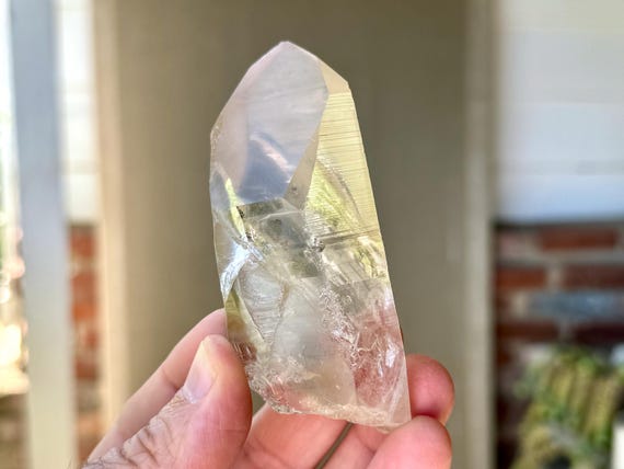 Golden Healer Lemurian Quartz with Time Link, 163g, Old Find, Crown Chakra Crystal, Serra do Cabral, Minas Gerais, Brazil S571