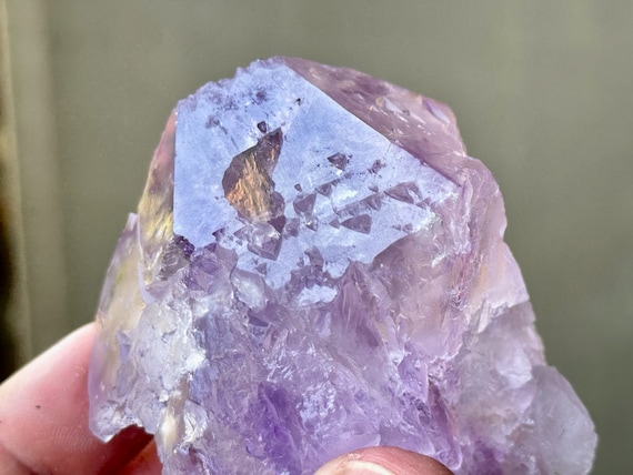 Trigonic Amethyst Dissolution Quartz with Multiple Trigons and Hydrothermal Etchings, New Find, Spiritual Evolution, Pernambuco, Brazil W403