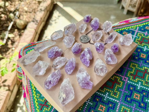 Dissolution Amethyst Lot, Hydrothermally Etched, 25 Pieces (340g), Spiritual Evolution and Transformation, Bahia, Brazil WS123