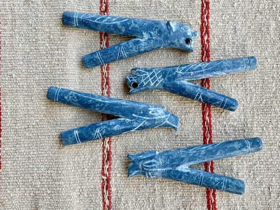 Stone Kuripe from Peru, Your Choice of Jaguar, Snake, Eagle or Condor, Traditional Shamanic Self-Applicator Pipe