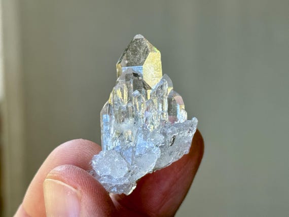 Cathedral Quartz Cluster, Water Clear, 13g, Lightbrary Crystal, Akashic Records, Taquaraçu, Minas Gerais, Brazil T888