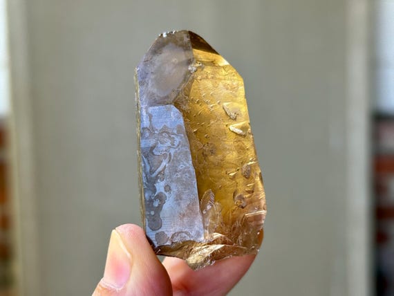Pele's Dream Lemurian Citrine with Time Link, 67g, Rare Find, Shadow Work & Trauma Healing, Goias, Brazil T774