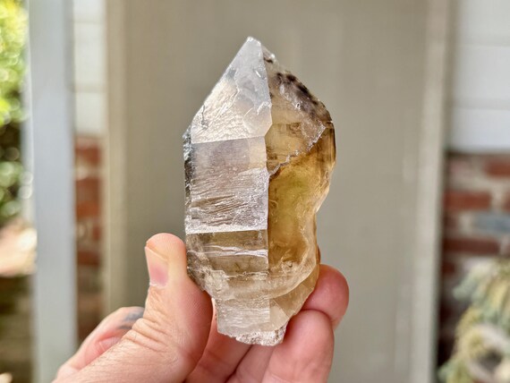 Elestial Citrine, Scepter Formation, 188g, Solar Plexus Chakra Crystal for Manifestation, Aracuai, Minas Gerais, Brazil W820