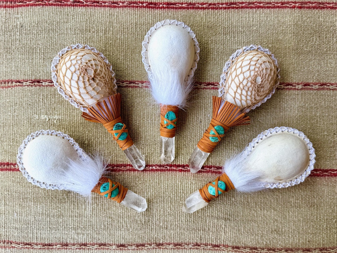 Shamarack Rattle Shaman Rattle With Lemurian Quartz, Traditional Andean Shaker for ...