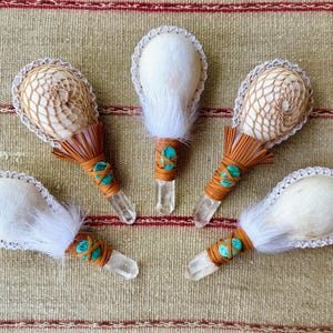 Shaman Rattle with Lemurian Quartz, Traditional Andean Shaker for Shamanic Plant Medicine Ceremony, Made In Peru