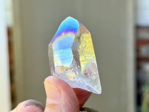 Opal Aura Starbrary Quartz, 42g, Old Stock, Angel Aura Quartz with Star Markings and Platinum, Cosmic Consciousness T731