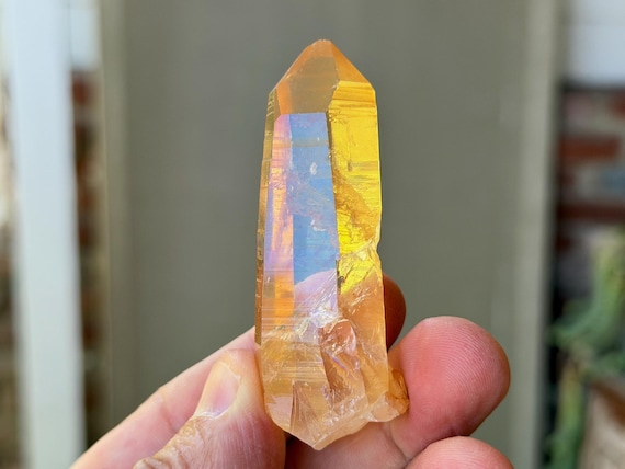 Tangerine Lemurian Quartz, AAA Water Clear & Natural, 42g, New Find, Sacral Chakra, Manifestation Crystal, Minas Gerais, Brazil A764