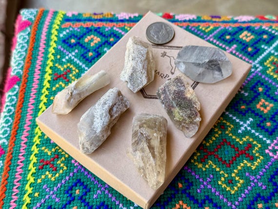 Kaolinite & Lodolite Quartz Lot, 6 pcs, Purification and Detoxification, Corinto, Minas Gerais, Brazil B155