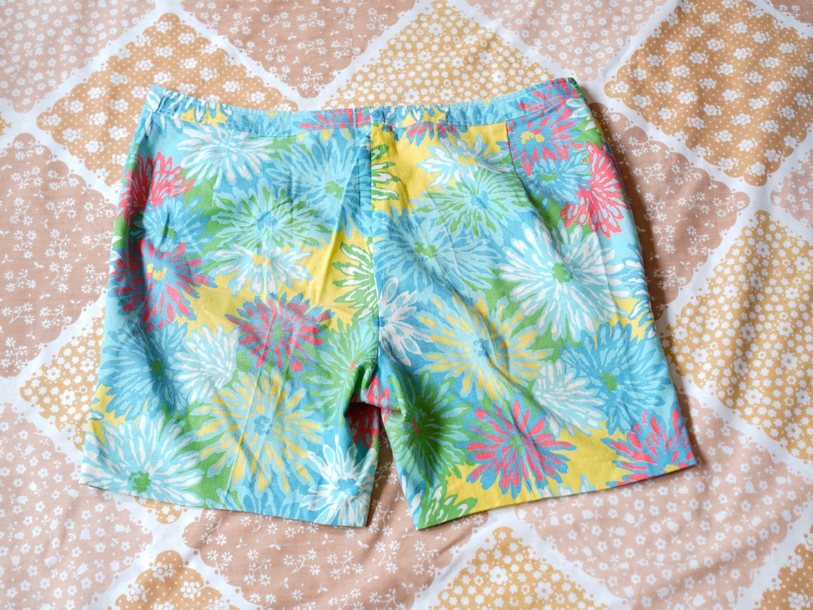 Vintage 1960s Floral Shorts Etsy