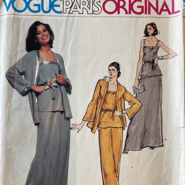 1970s separates by Nina Ricci for Vogue 1535 Uncut vintage pattern B36 W28 H38 Retro 70s glamour camisole, pants, jacket, skirt