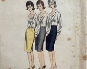 1960s proportioned, darted straight skirt Vogue 1356 Uncut sewing pattern Waist 26 Hip 36 Retro 60s Mad Men glamour