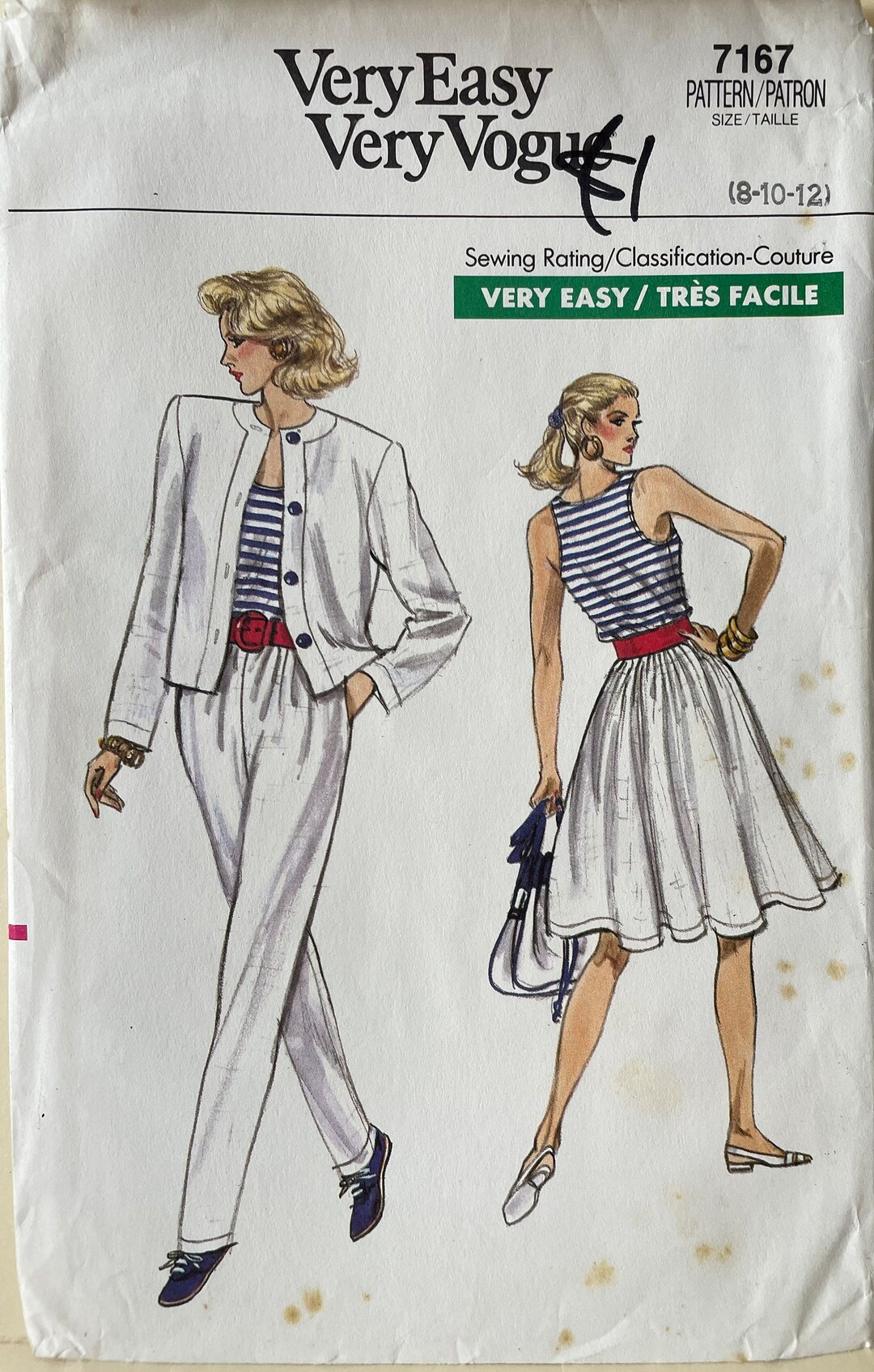 1980s Capsule Wardrobe Vogue 7167 Uncut Sewing Pattern Size Etsy