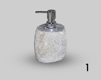 Stone Soap dispense with Pump, Natural River Stone Bathroom and Kitchen Accessory | Group 1 CHOOSE YOURS