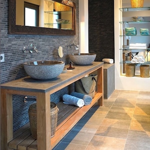 Teak Double Bathroom Vanity / WITHOUT TOP