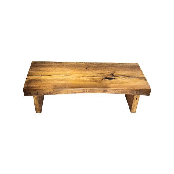 Rectangular Live Edge Coffee Table Bench Beautiful Wood Slab Etsy