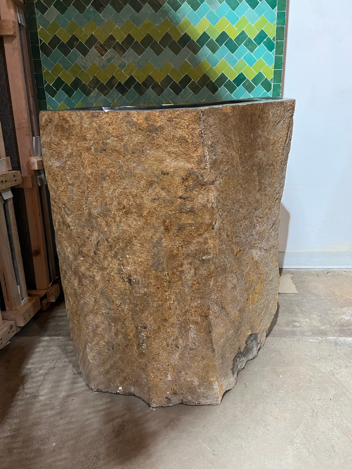 STONE PEDESTAL SINK Handmade Natural Boulder Sink 3 Etsy