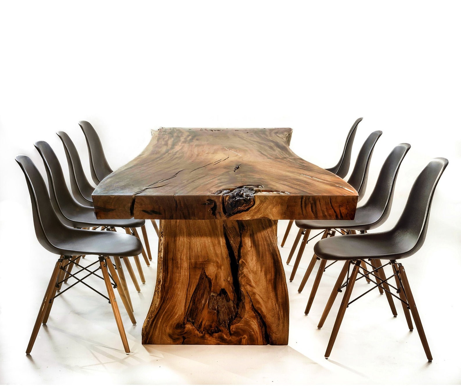 LIVE EDGE TABLE, Signature Solid Wood Table, Natural Wood Slab Dining