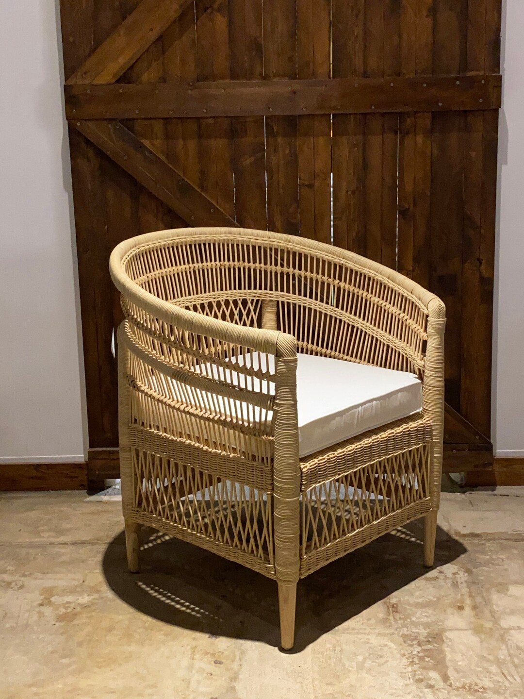 2 X Natural Rattan Outdoor/indoor Dining Chair Handmade, Fully ...