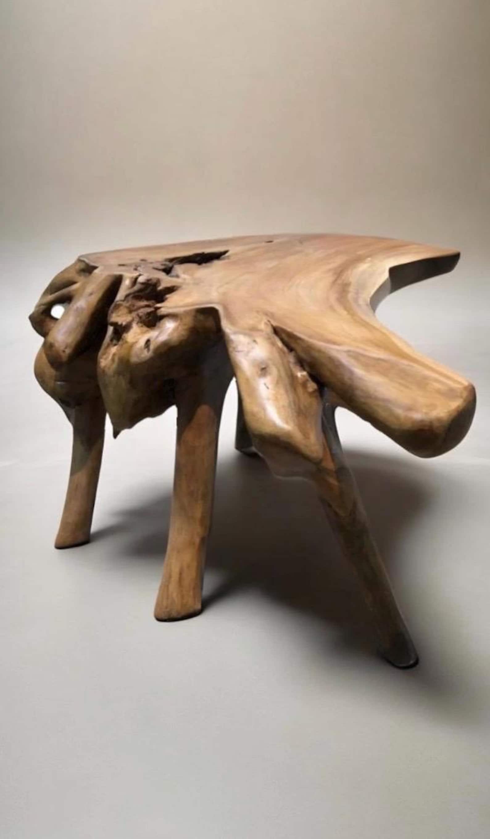 Live Edge Teak Root Wood Coffee Table | Rustic Primitive Table - Etsy
