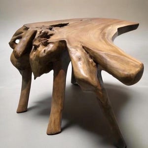Live Edge Teak Root Wood Coffee Table | Rustic Primitive Table - Etsy