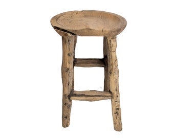 Reclaimed Wood Stool or Side Table | Solid Teak Root