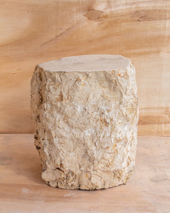 MARBLE SIDE TABLE Natural Light Block Bedside Table Hammer Hit