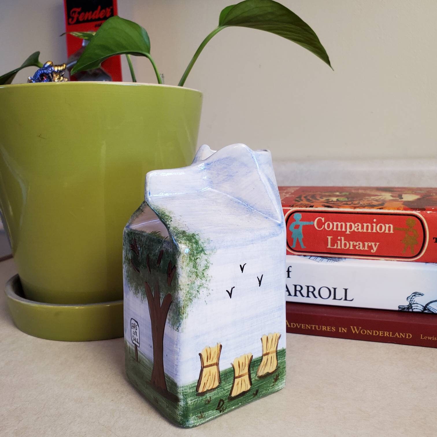 Vintage Hand Painted Ceramic Milk Carton Farmhouse Decor Etsy