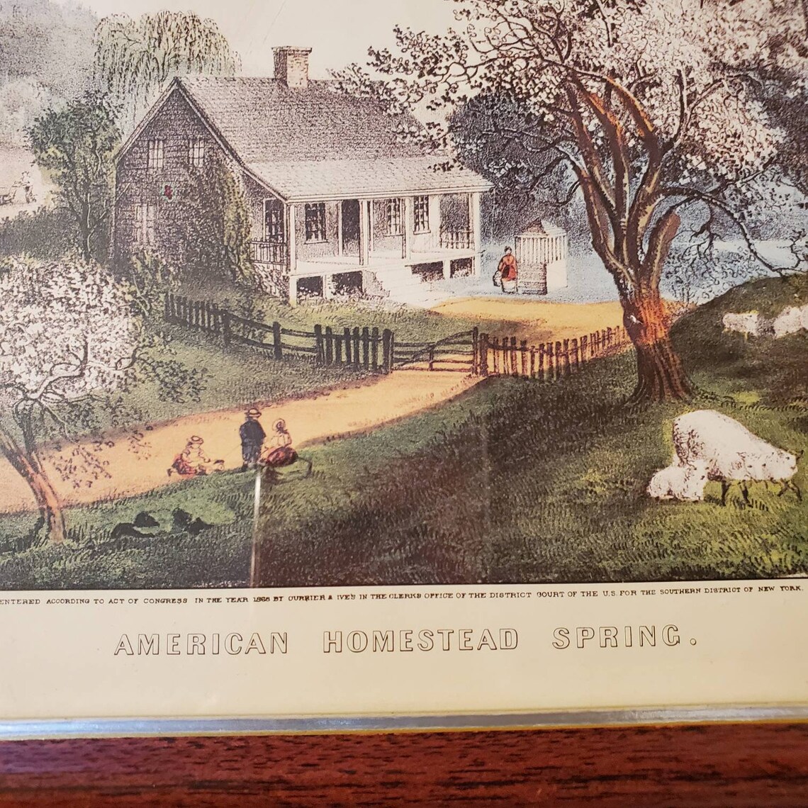 Currier and Ives American Homestead Spring Framed Print Etsy