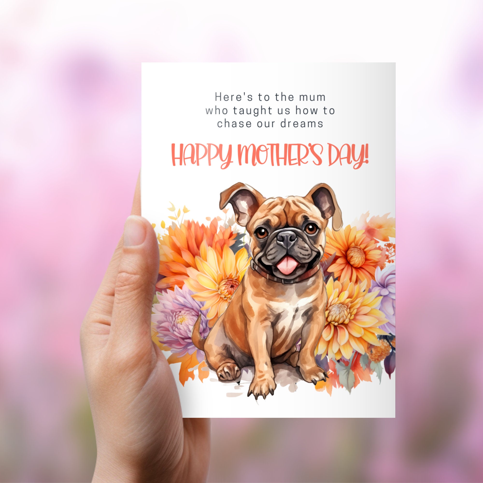 Mother's Day Printable Card, Instant Download PDF, Editable Card Template, Dog Mom, Gifts for ...
