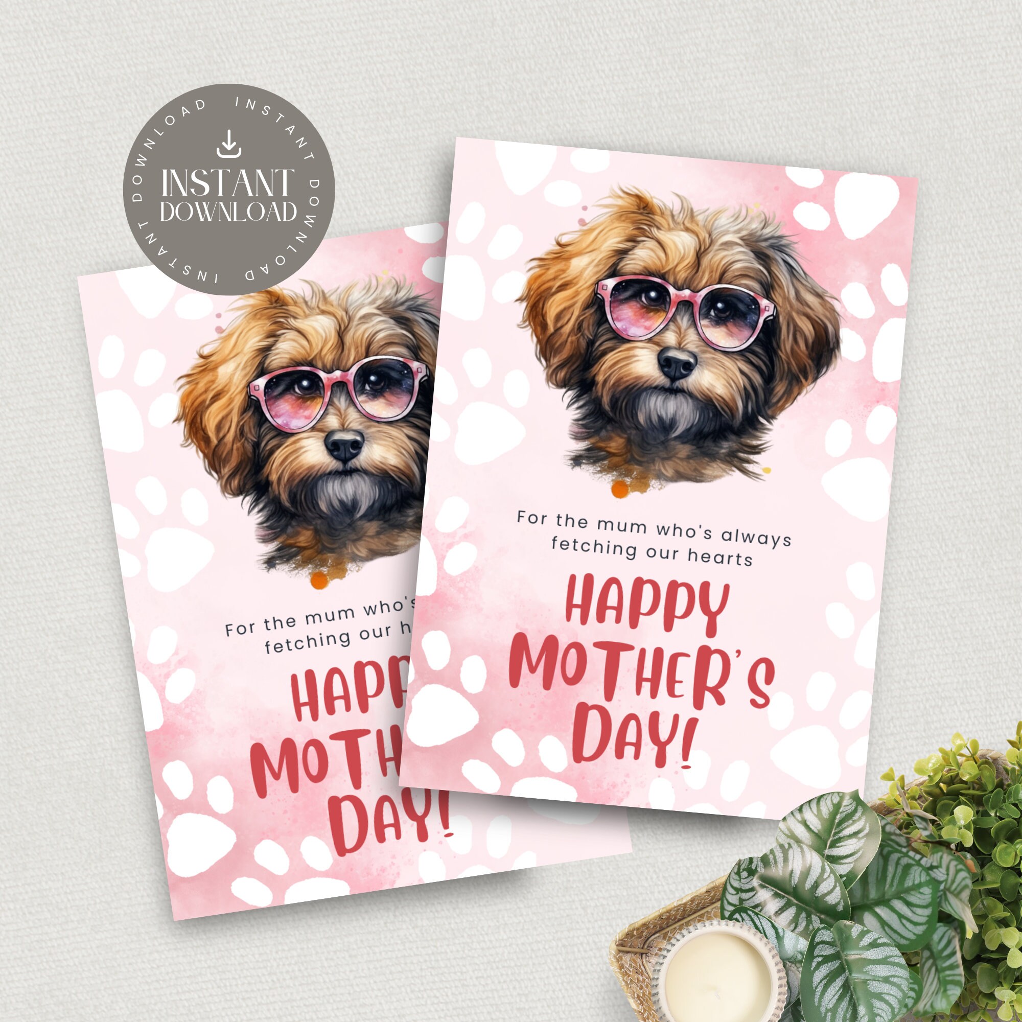 Mother's Day Printable Card, Instant Download PDF, Editable Card ...